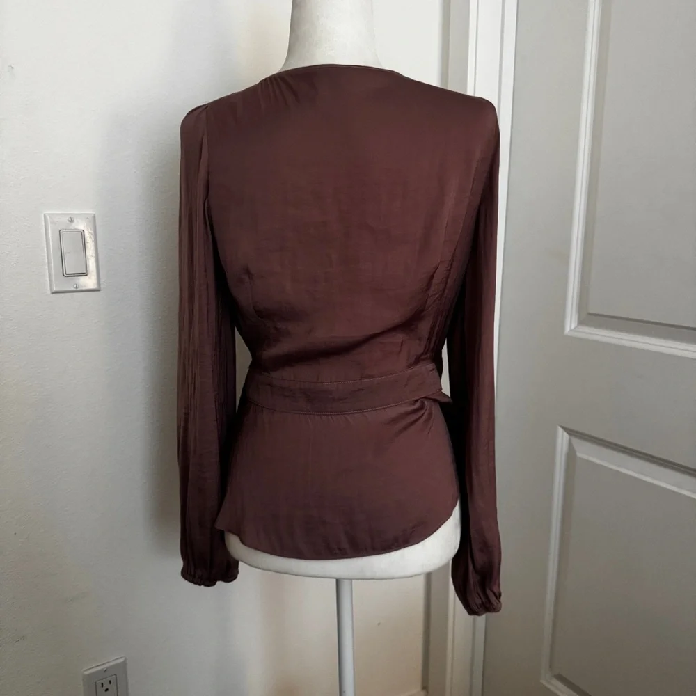 Naked Zebra Elegant Mauve Wrap Top long sleeve